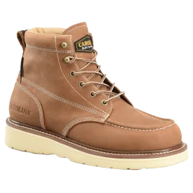 Carolina Men's AMP Tan 6" Waterproof Moc Toe Wedge Work Boots CA7041