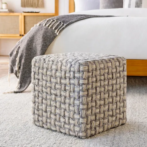 Cordoba Hand Woven Gray Ottoman 002CD