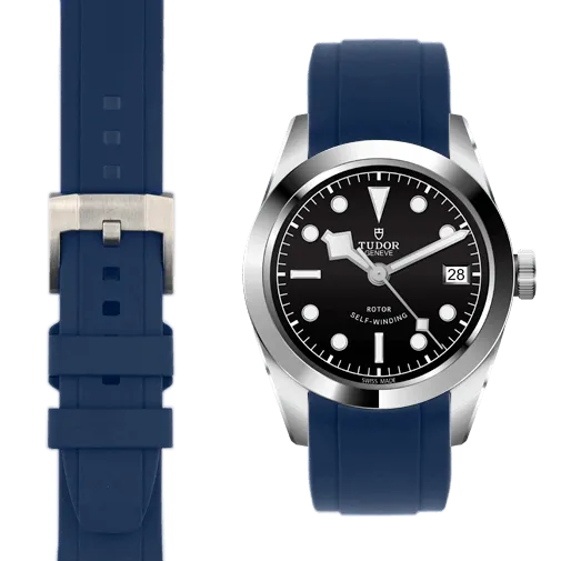 Curved End Rubber Strap for Tudor Black Bay 41