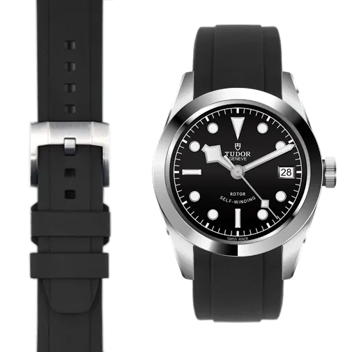 Curved End Rubber Strap for Tudor Black Bay 41