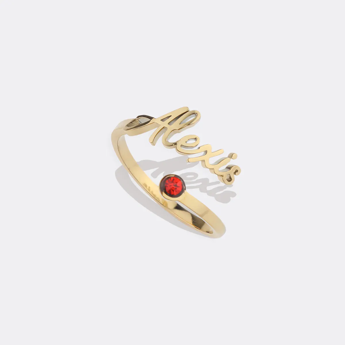 Custom Birthstone Name Ring