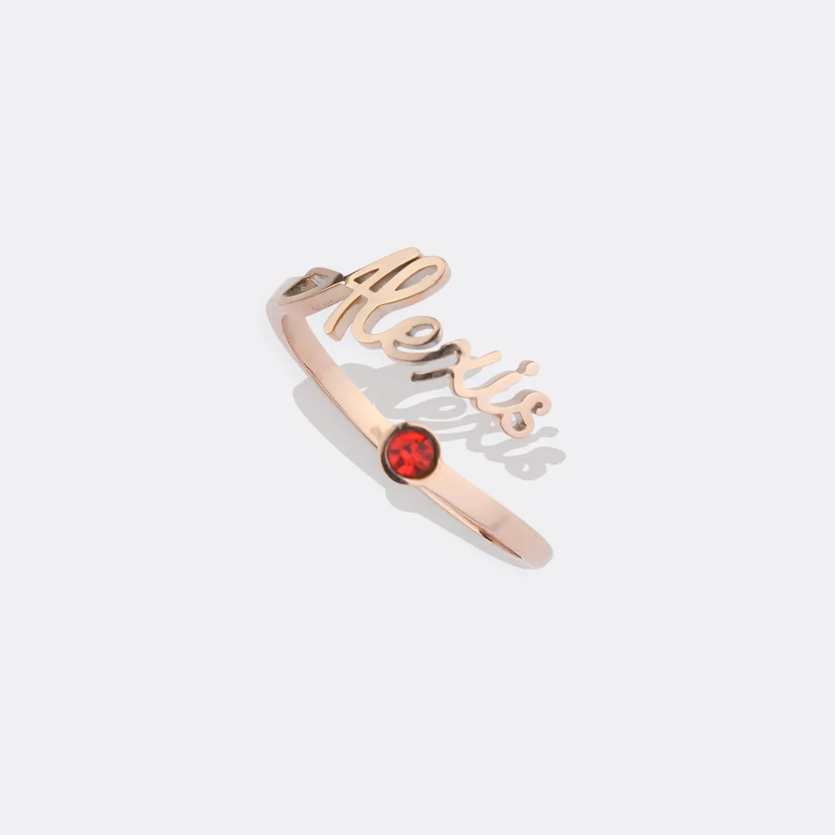 Custom Birthstone Name Ring