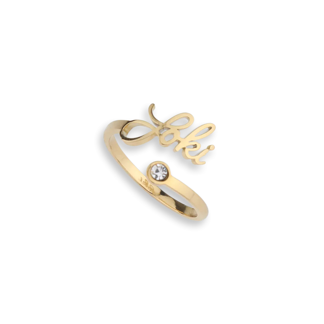 Custom Birthstone Name Ring