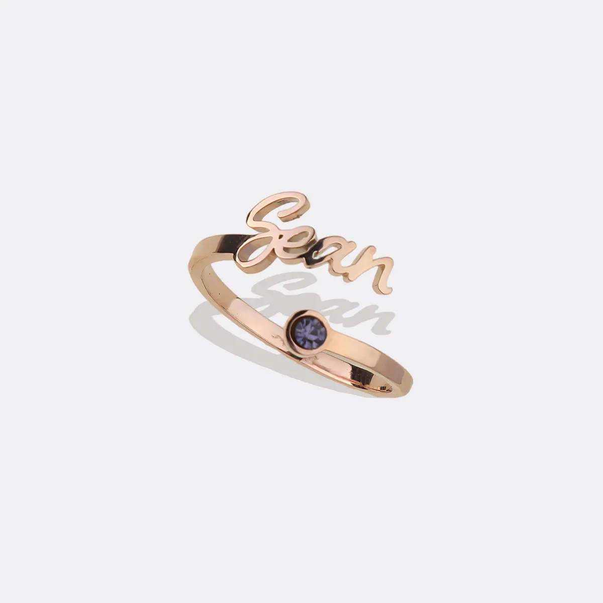 Custom Birthstone Name Ring
