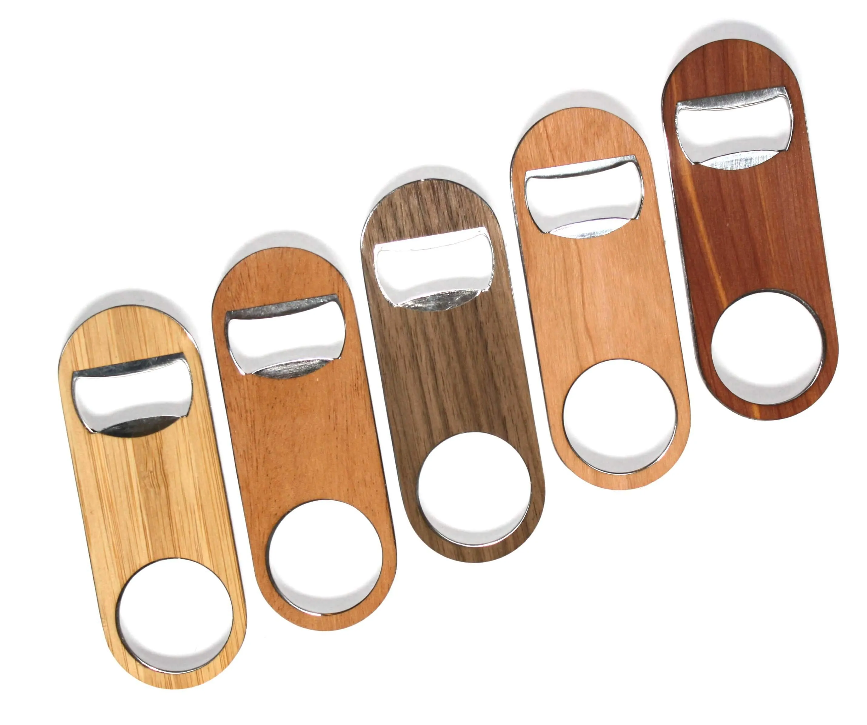 Customizable Keychain Wood Bottle Opener