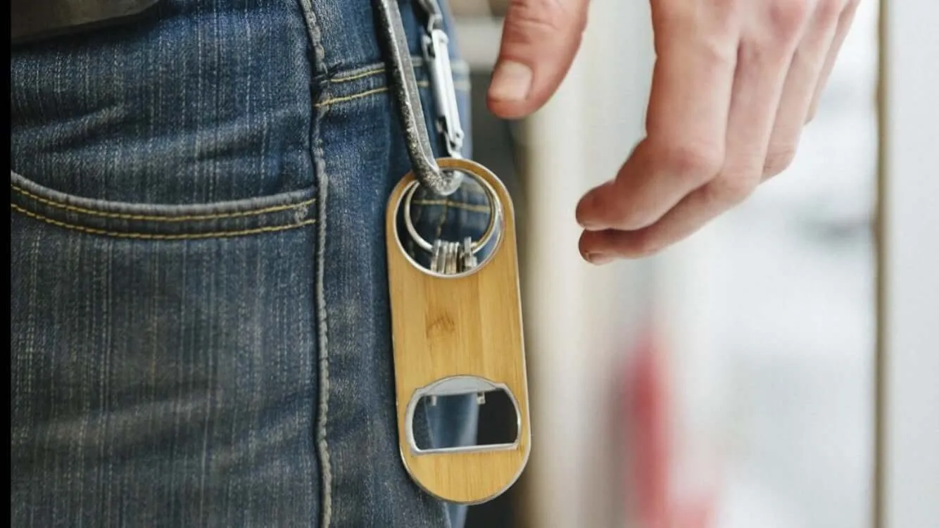 Customizable Keychain Wood Bottle Opener