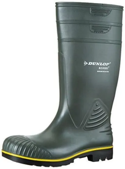 Dunlop Acifort Heavy Duty NON Safety Wellington Green Size 6-13 B440631