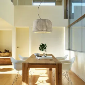 Exterior Woven Basket Pendant Light