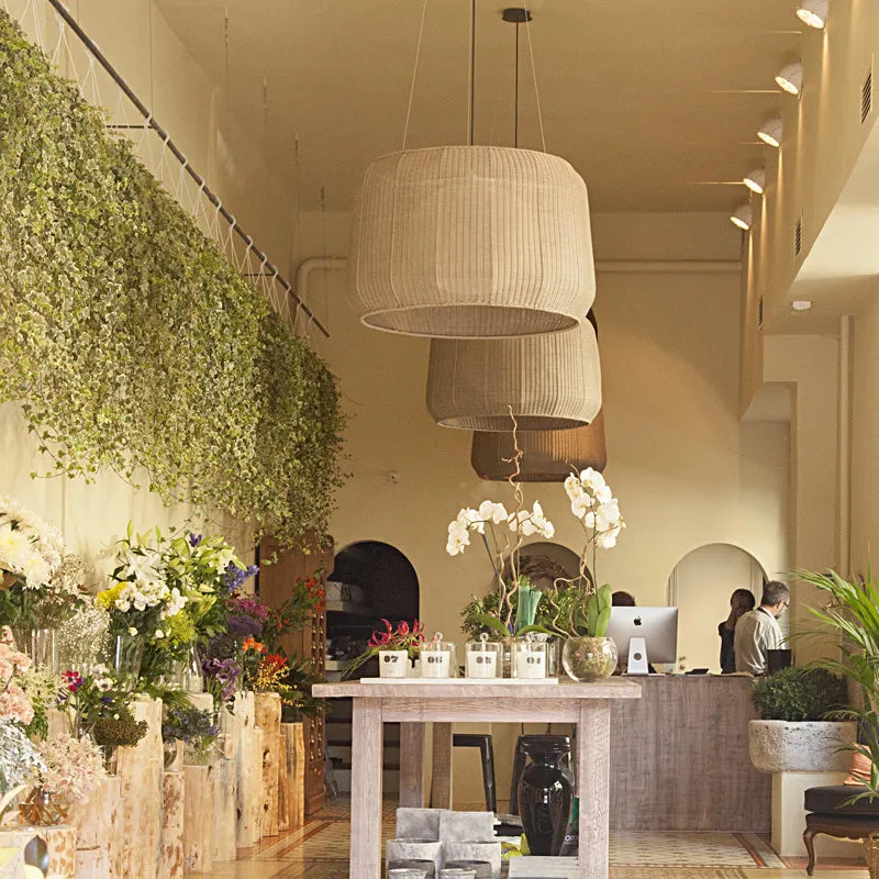 Exterior Woven Basket Pendant Light