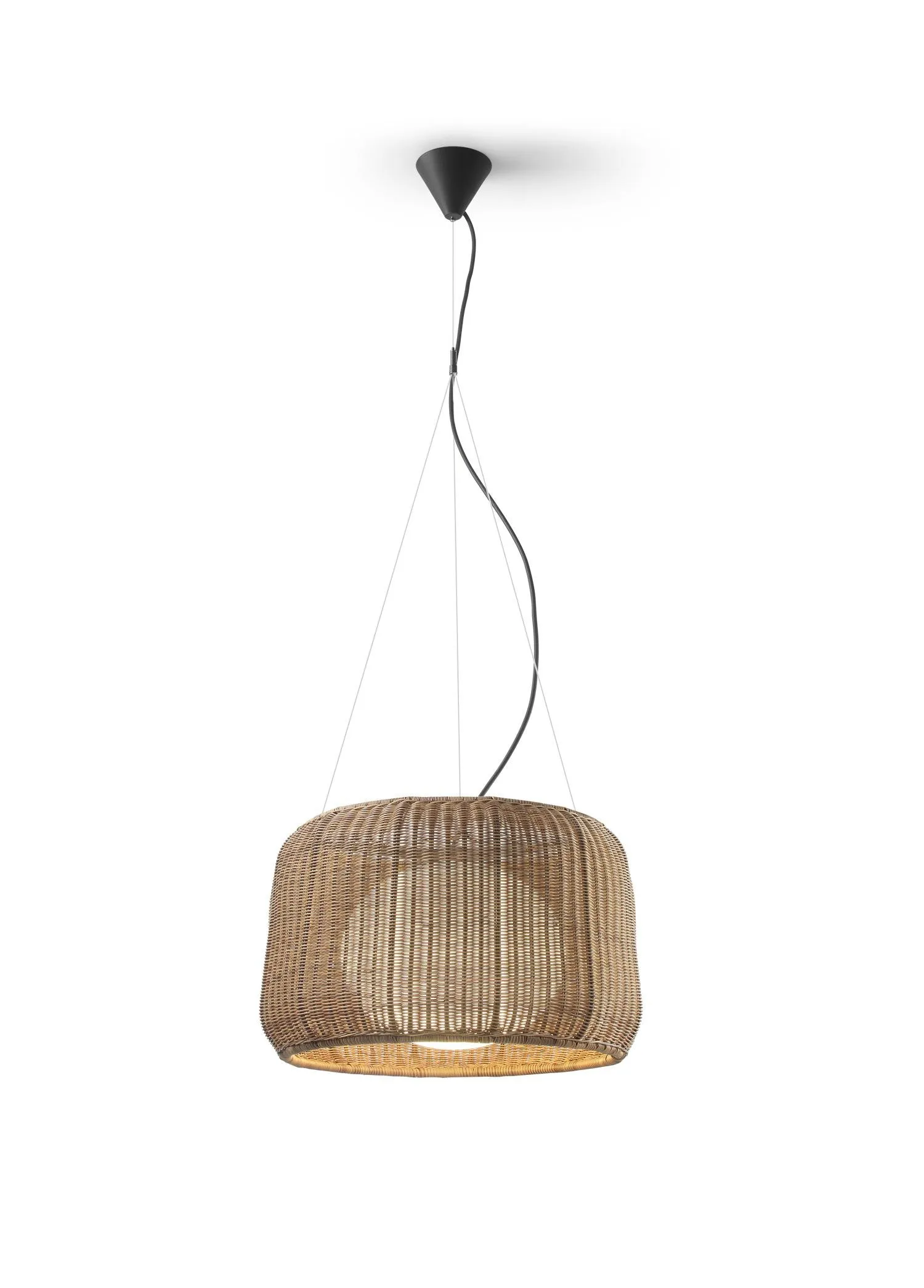 Exterior Woven Basket Pendant Light