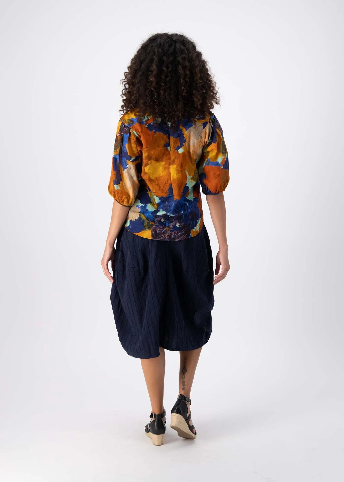 Fiorella Blouse Earth in Seersucker