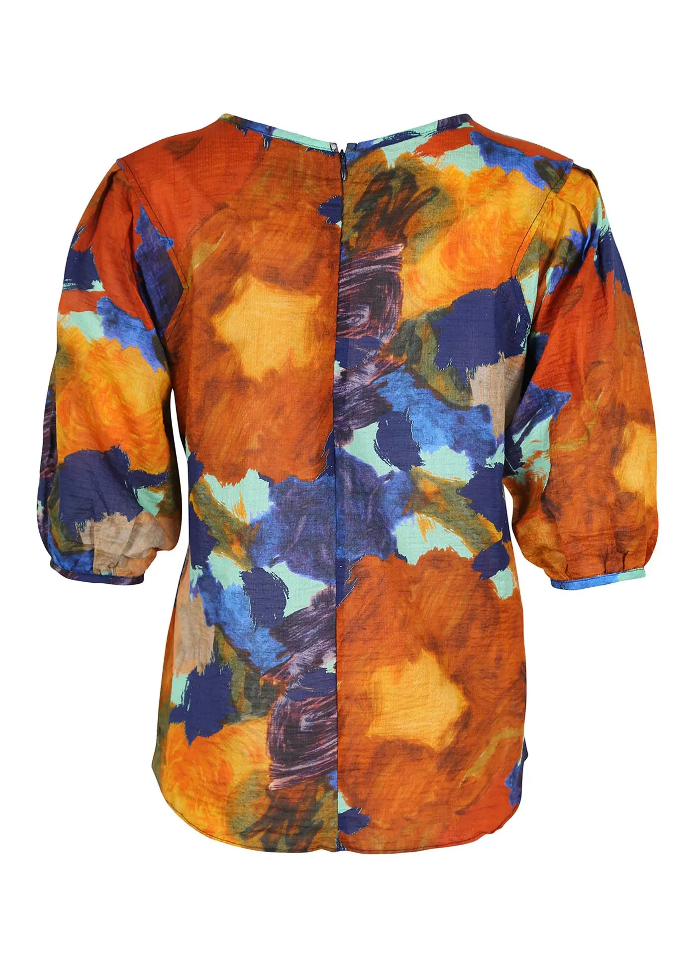 Fiorella Blouse Earth in Seersucker