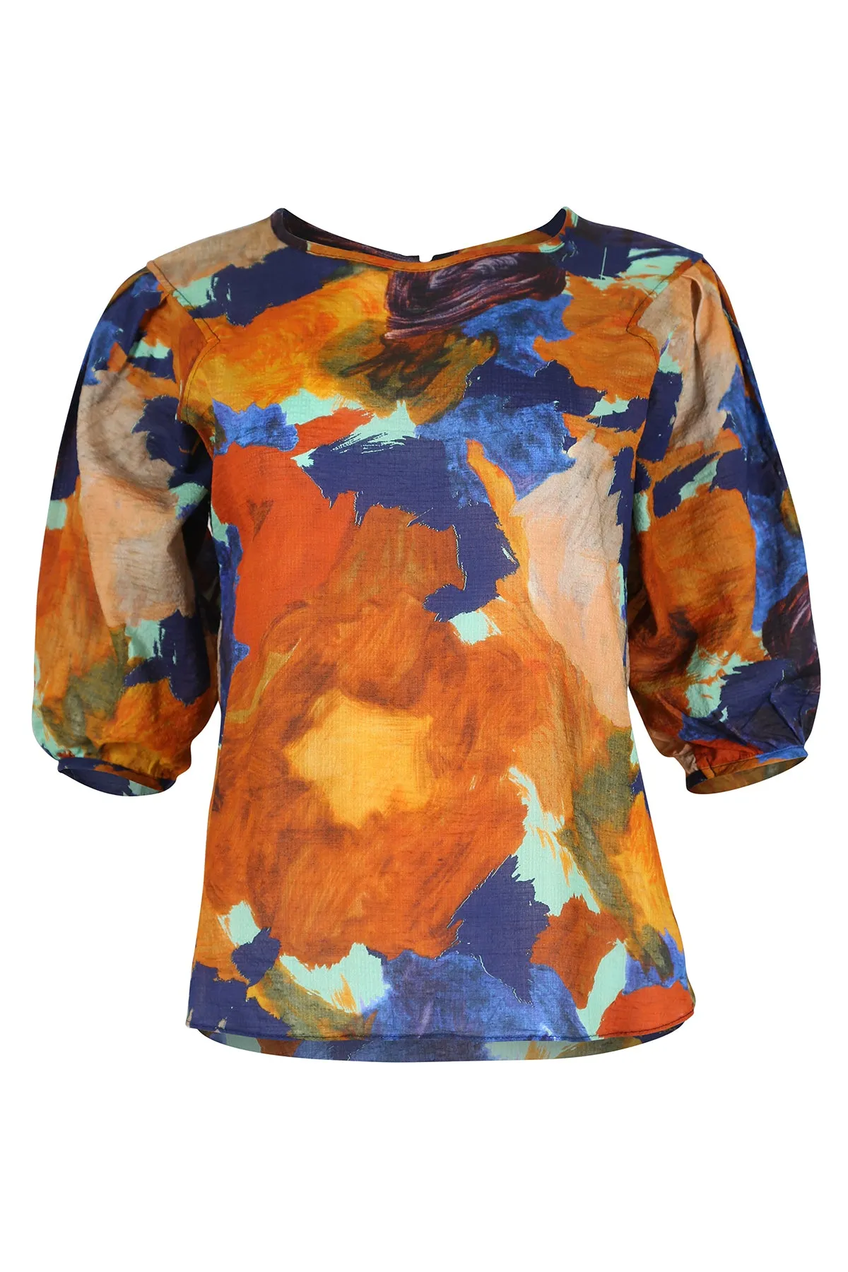 Fiorella Blouse Earth in Seersucker