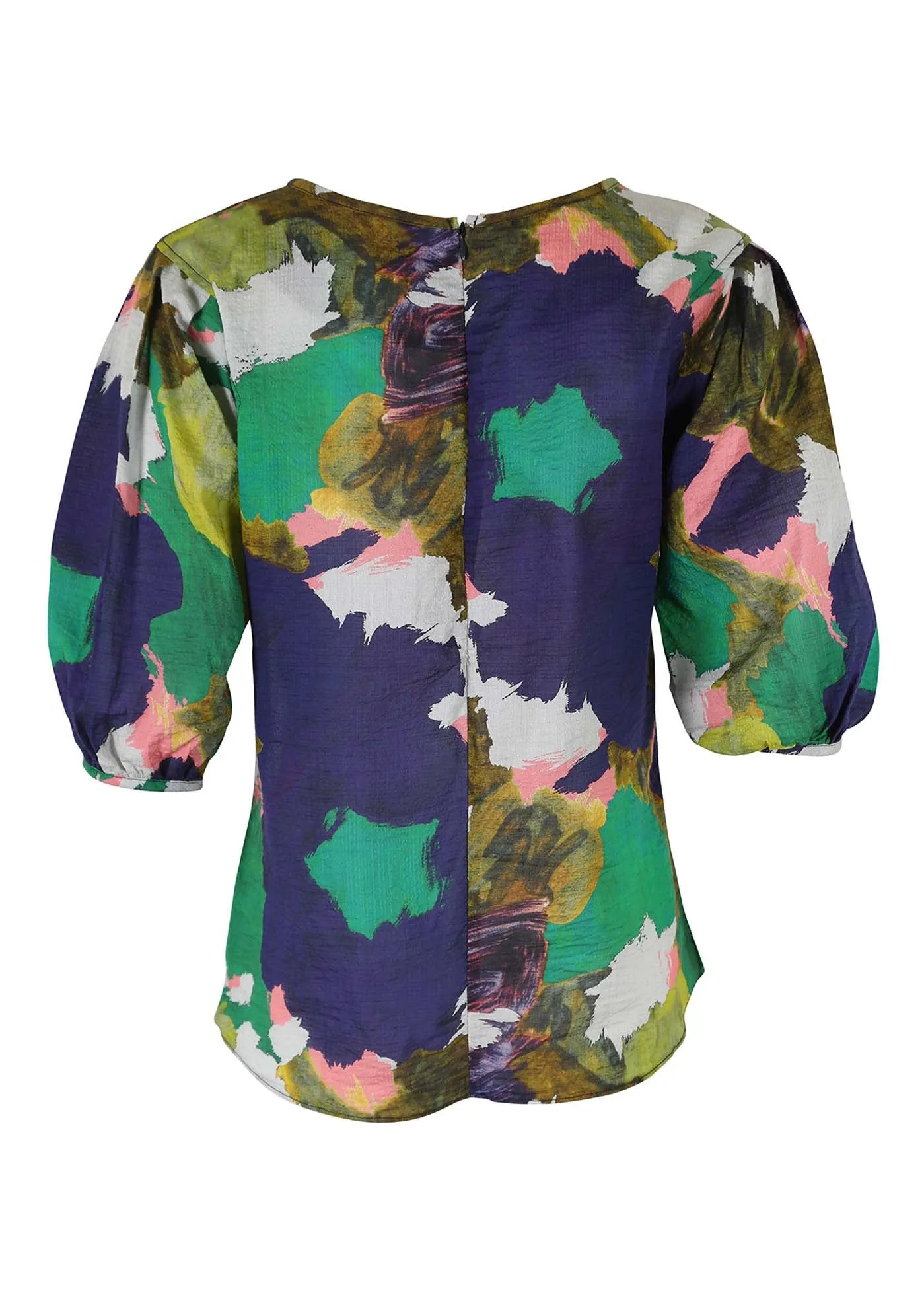 Fiorella Blouse Forest in Seersucker