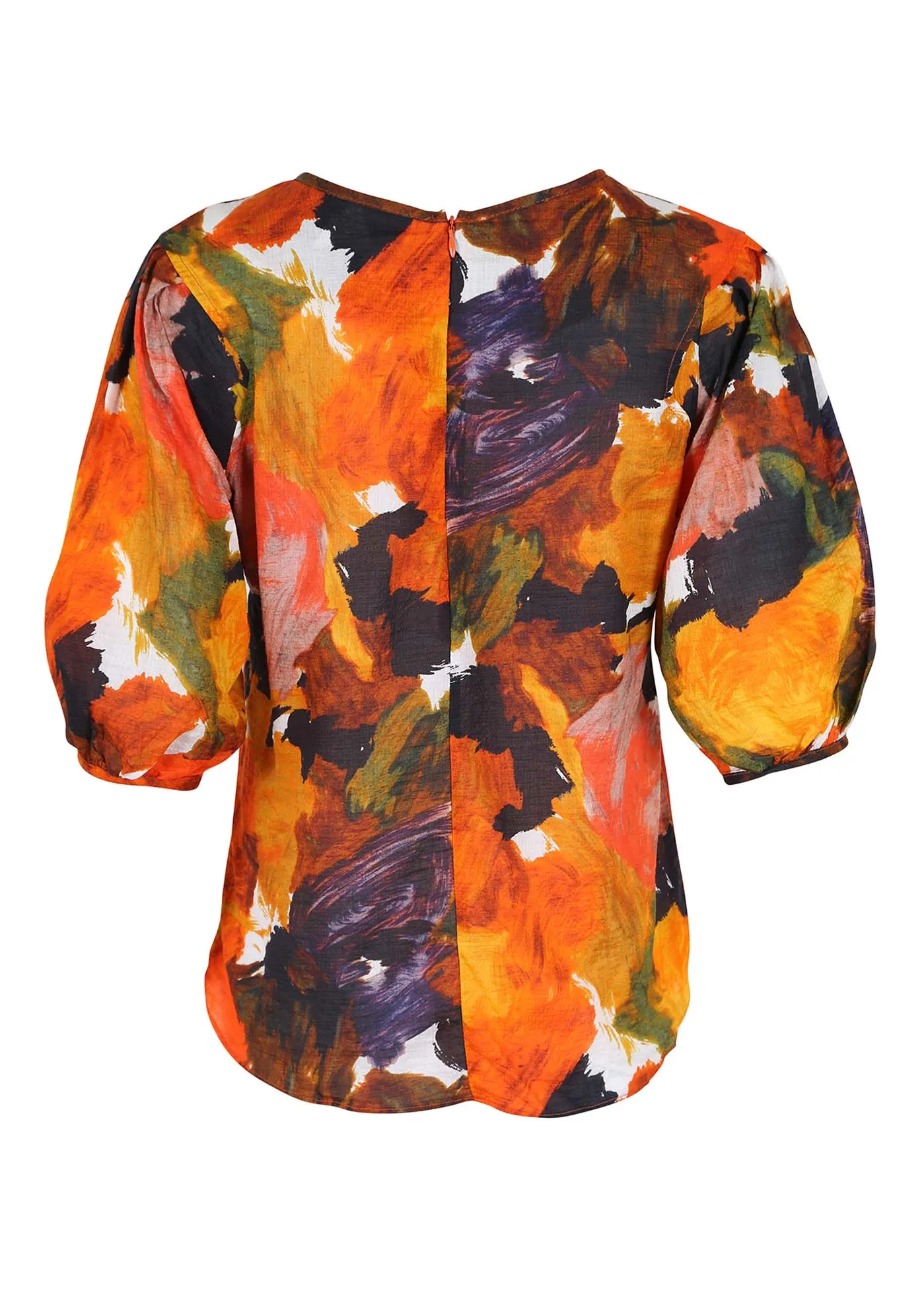 Fiorella Blouse Orange in Seersucker