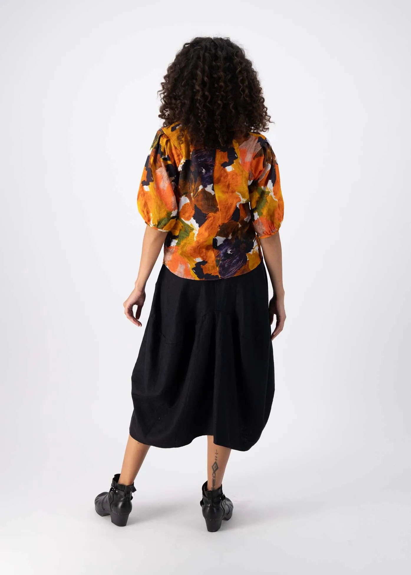 Fiorella Blouse Orange in Seersucker