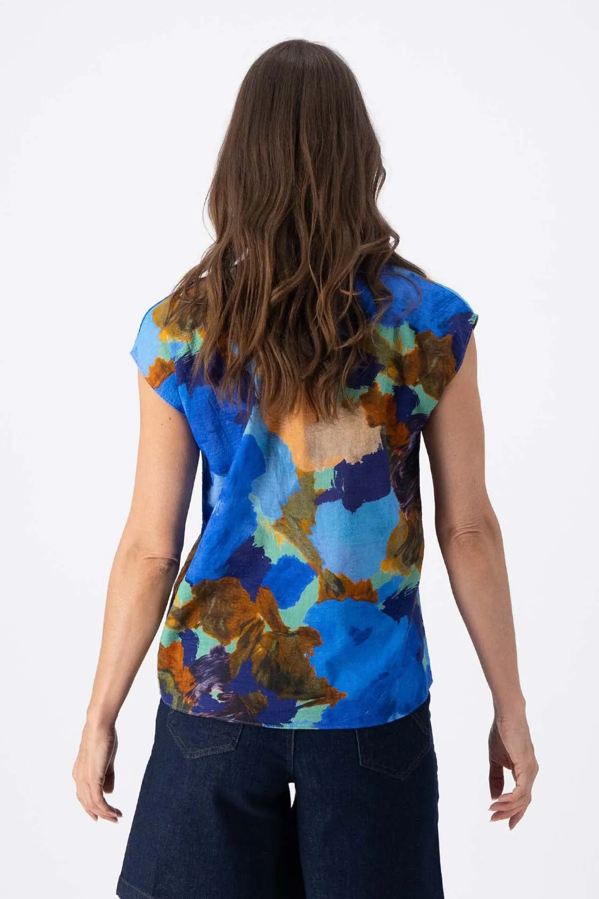 Fiorella Tee Ocean in Seersucker