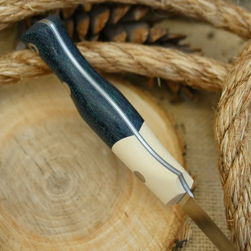 Fisherman: Navy Blue Burlap & Ivory Paper Bolster