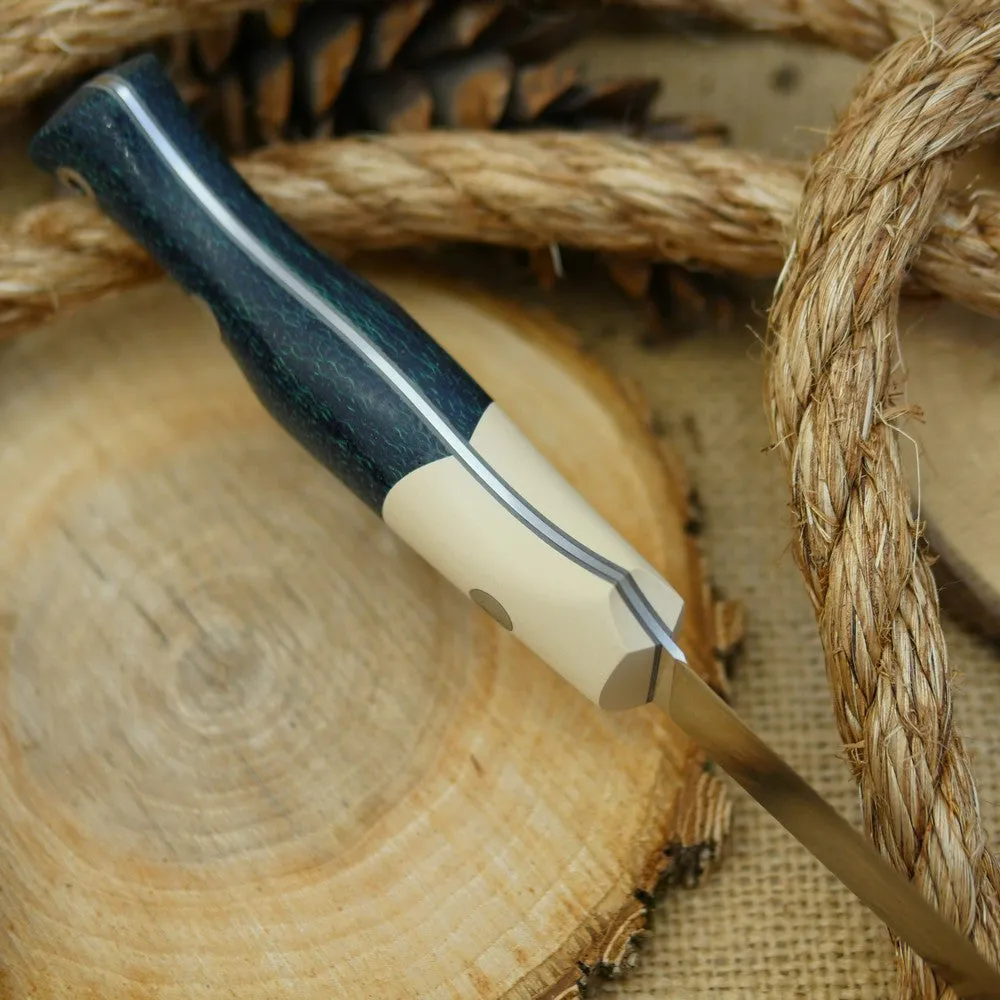 Fisherman: Navy Blue Burlap & Ivory Paper Bolster