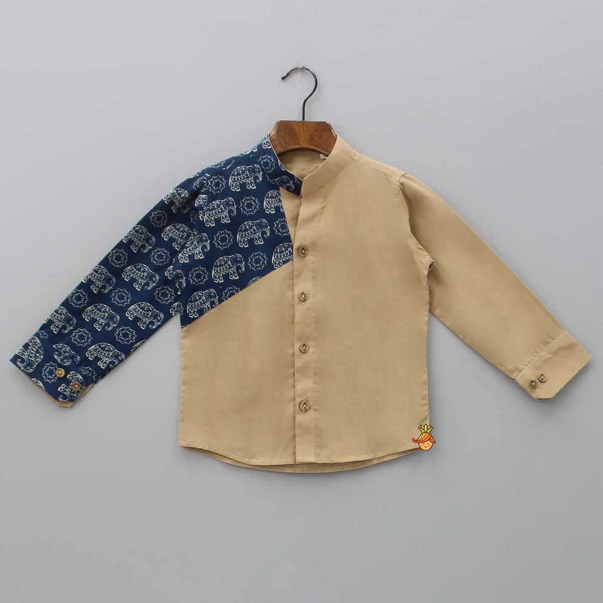 Front Open Dual Tone Shirt And Pant