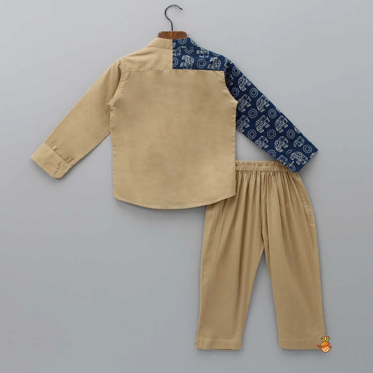 Front Open Dual Tone Shirt And Pant