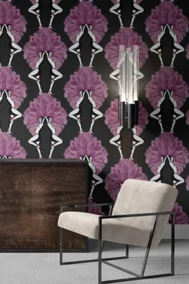 Graduate Collection Showgirl Black & Hot Pink Wallpaper