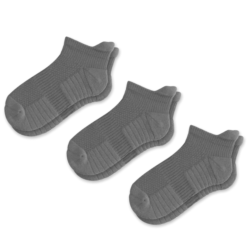 Gray Ankle Compression Socks Bundle 3-Pack