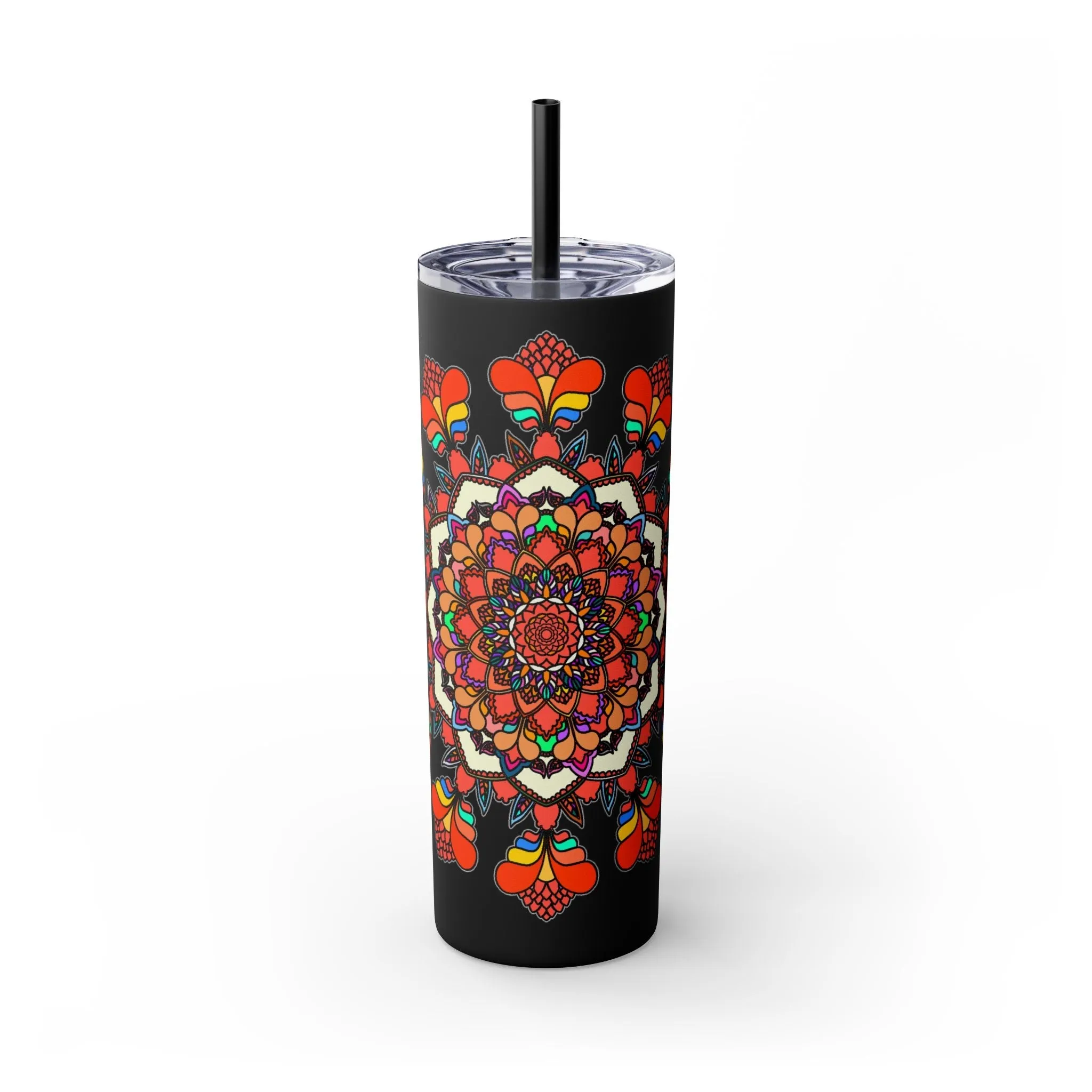 Handmade Mandala Design Skinny Tumbler 20oz - Hot/Cold - BPA-Free