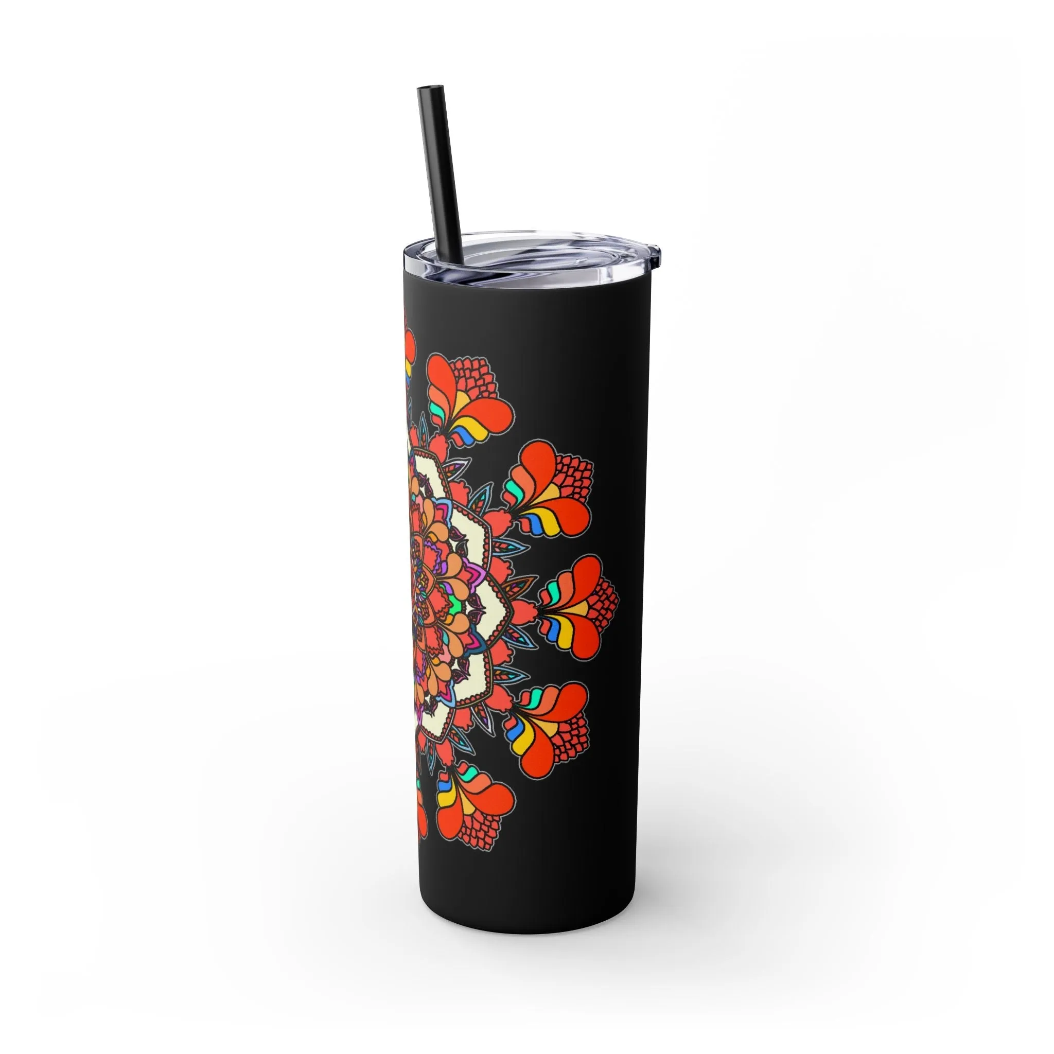 Handmade Mandala Design Skinny Tumbler 20oz - Hot/Cold - BPA-Free