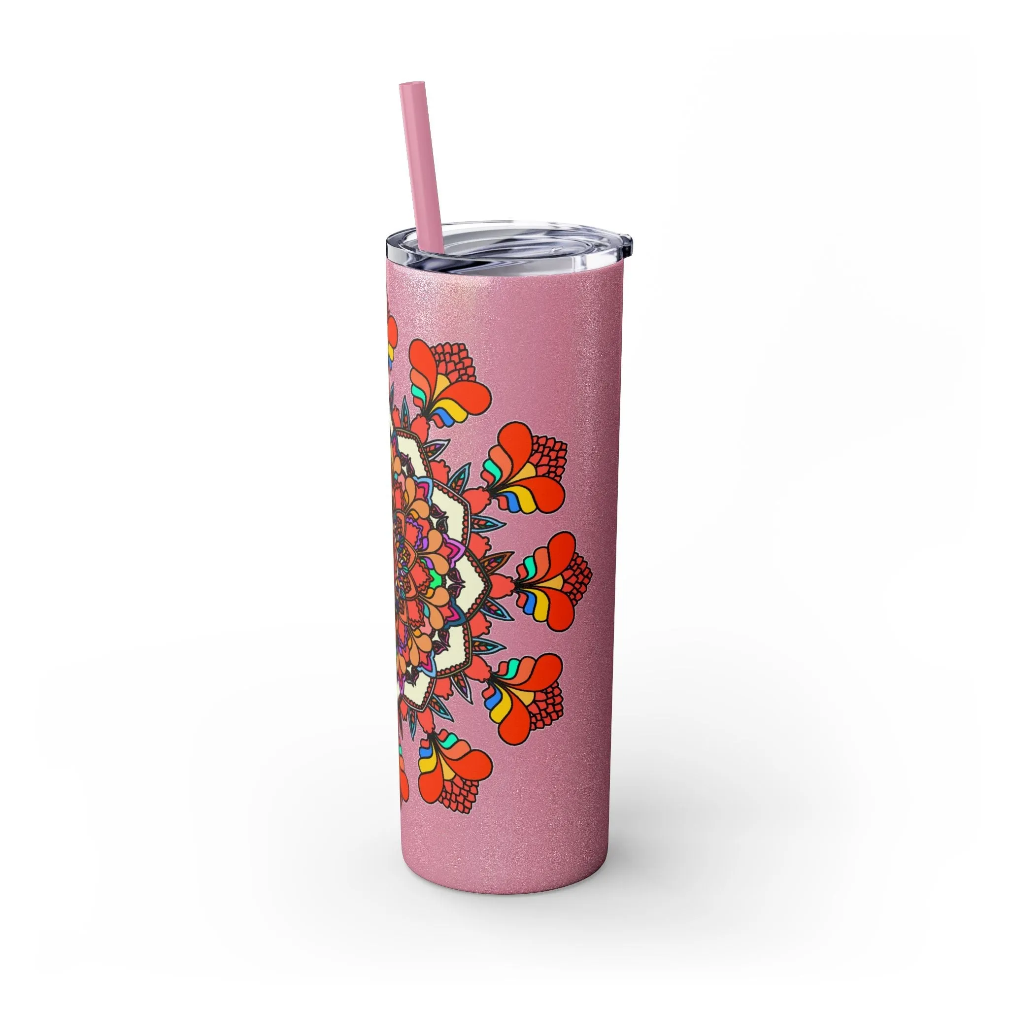 Handmade Mandala Design Skinny Tumbler 20oz - Hot/Cold - BPA-Free