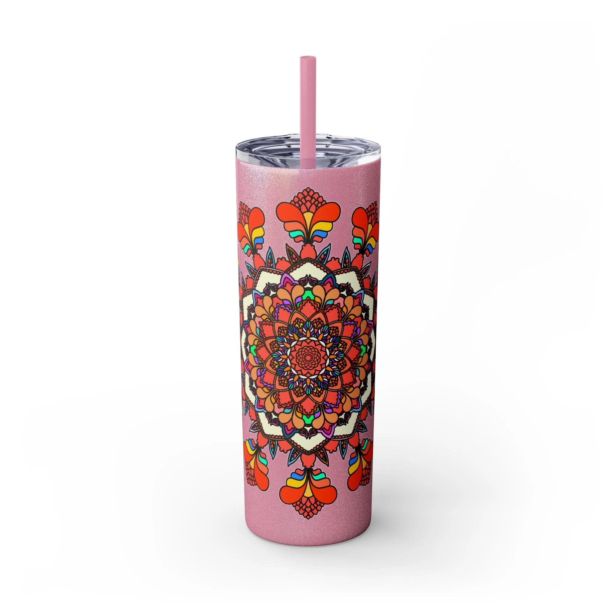 Handmade Mandala Design Skinny Tumbler 20oz - Hot/Cold - BPA-Free