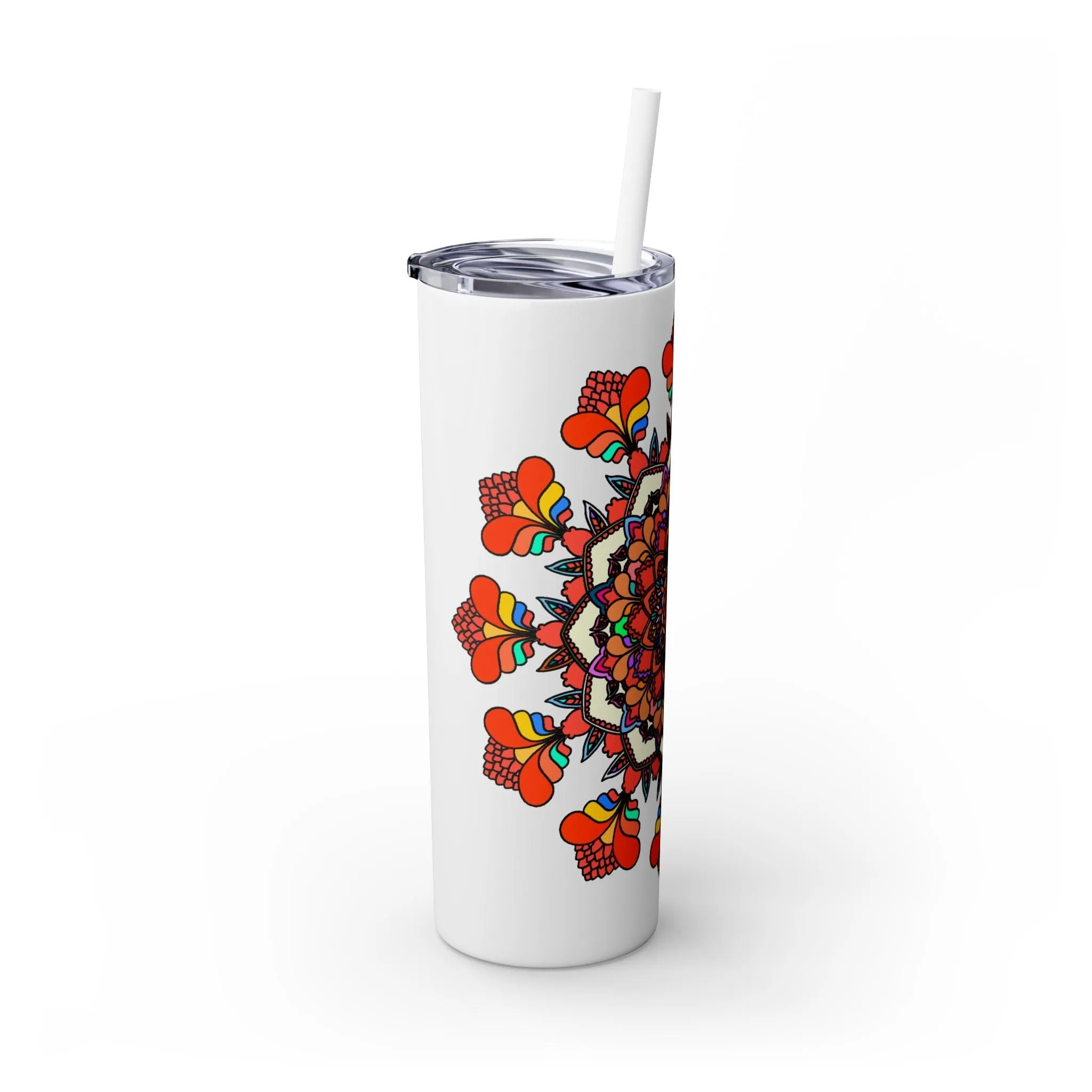 Handmade Mandala Design Skinny Tumbler 20oz - Hot/Cold - BPA-Free