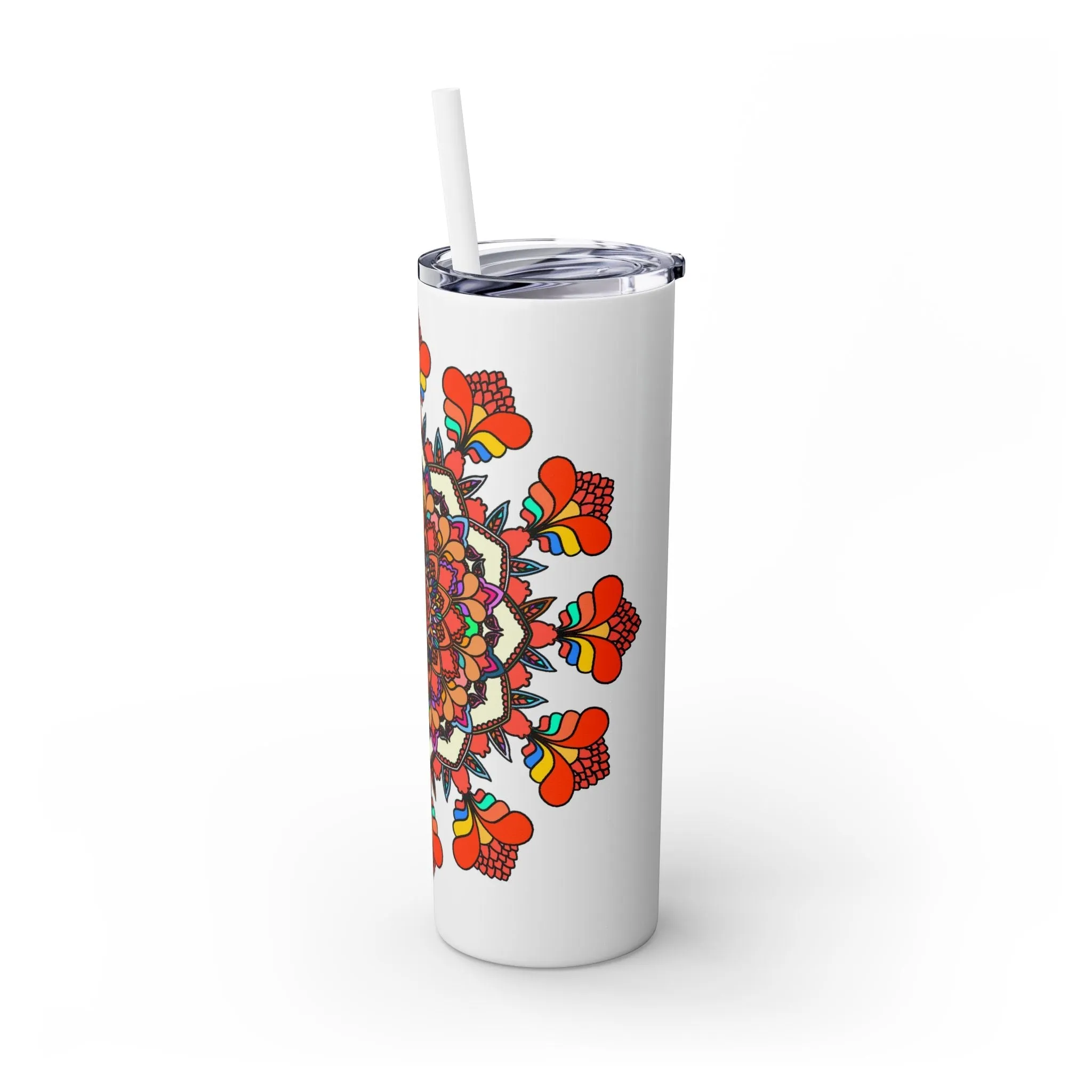 Handmade Mandala Design Skinny Tumbler 20oz - Hot/Cold - BPA-Free