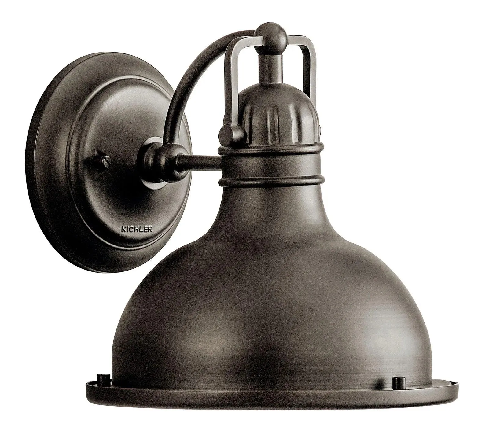 Hatteras Bay 10" Outdoor Wall Light, 1-Light, Clear Fresnel Glass, Metal Dome Shade