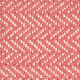 Herringbone Coral Handwoven Cotton Rug Swatch