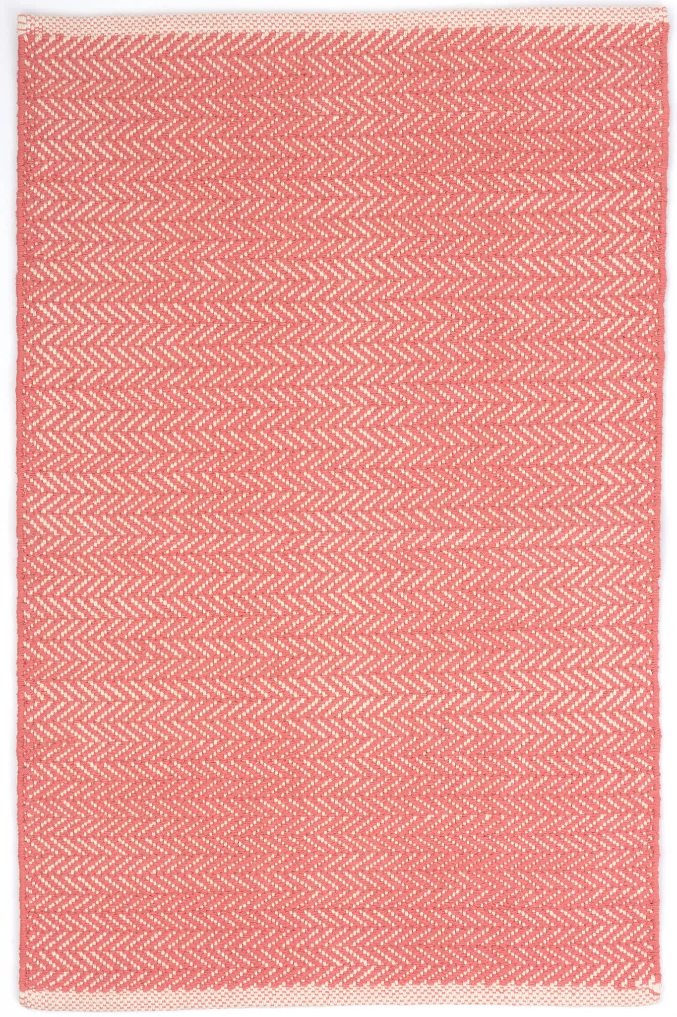 Herringbone Coral Handwoven Cotton Rug Swatch
