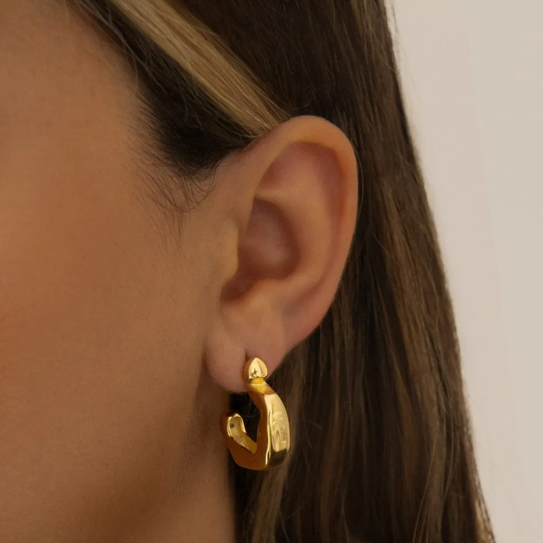 Hex Hoop Earrings