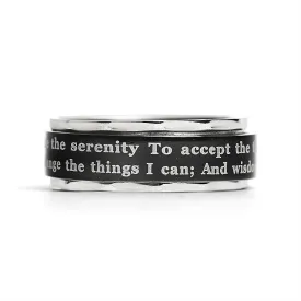 Highly Polished Stainless steel Serenity Prayer Spinner Center Ring / SRJ1008