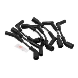 Holley EFI Spiral Core 8 mm Spark Plug Wire Set - Black - 45 Degree Plug Boots - Factory Style Boots - GM LS-Series - Chevy Camaro 2010-15
