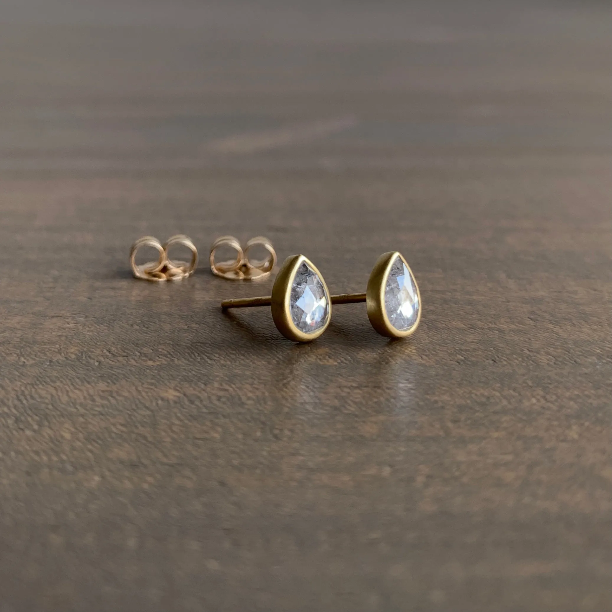Icy White Teardrop Diamond Studs