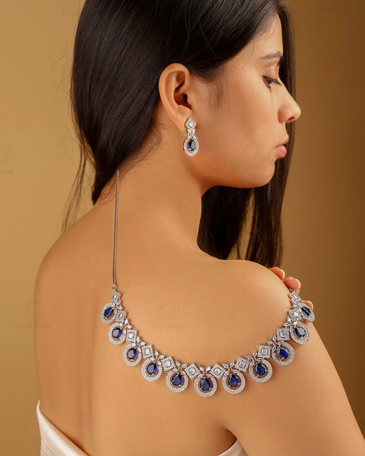 Jasmine Rhodium Plated CZ Necklace