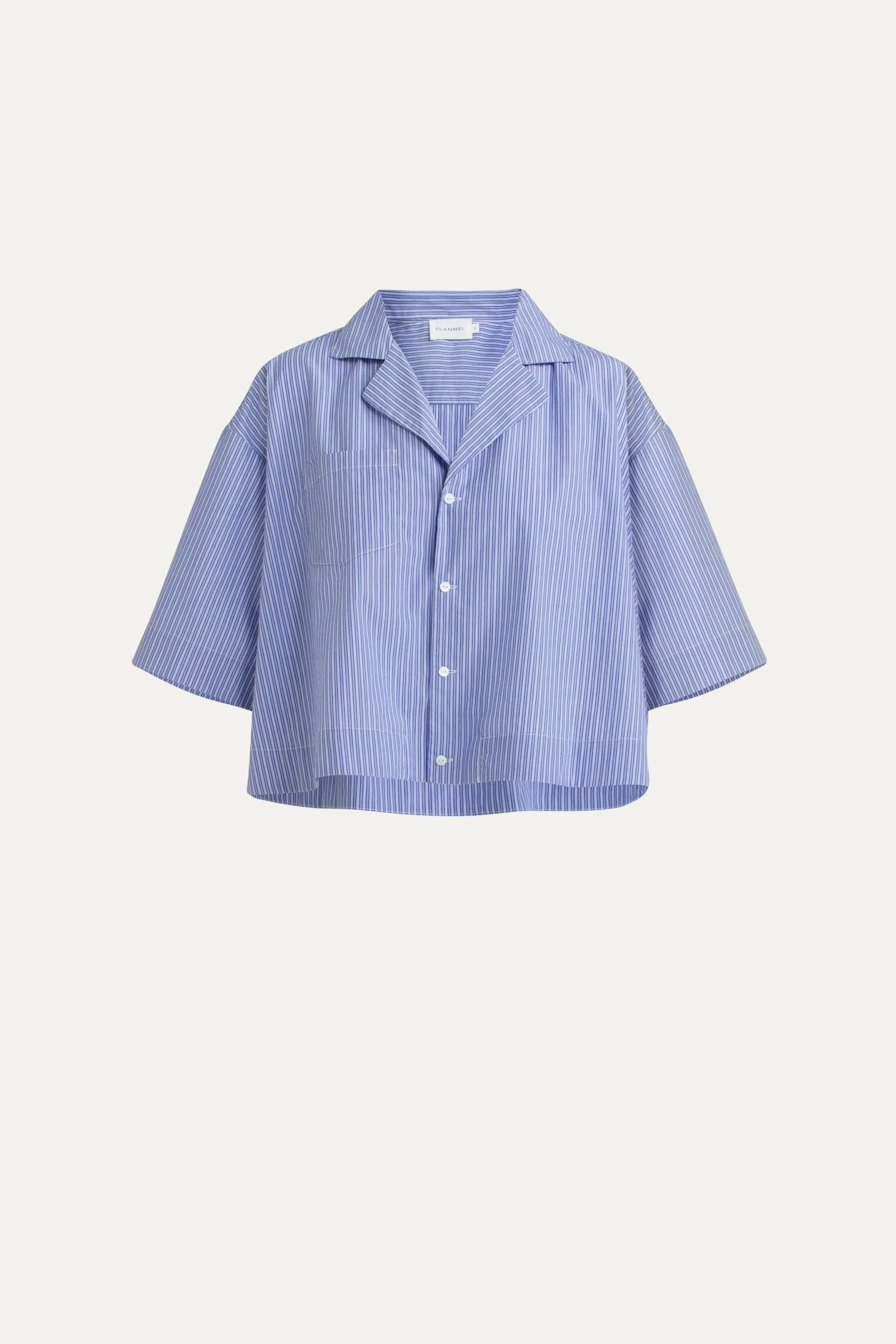 Jemima Blue Stripe Cropped Shirt