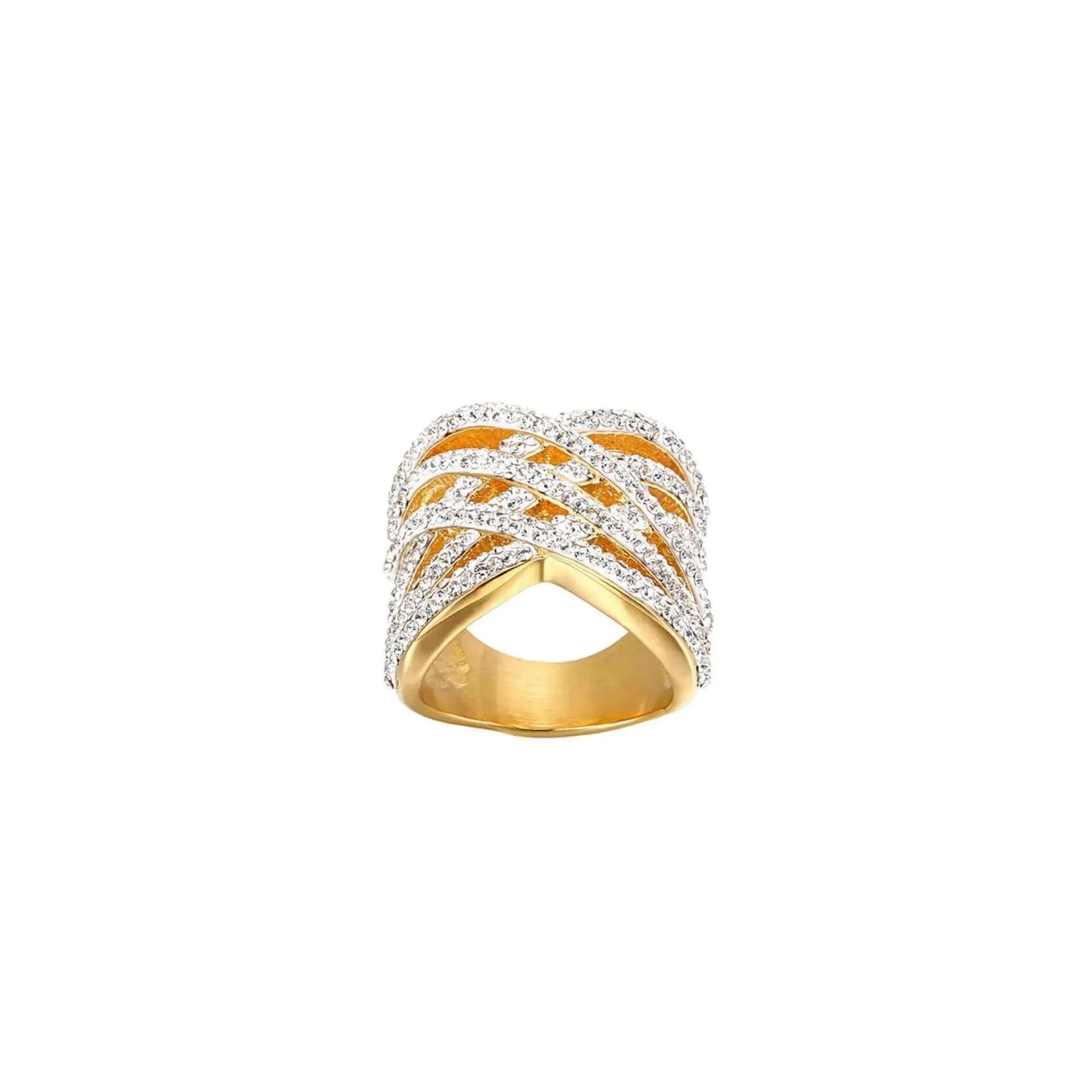 Joy Waterproof Statement CZ Ring 18K Gold Plating