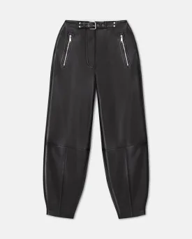 Jozefa - Regenerated Leather Biker Pants - Black