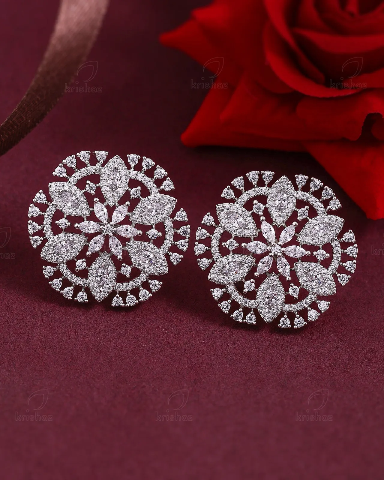 King Cz Stud Earrings - CZE
