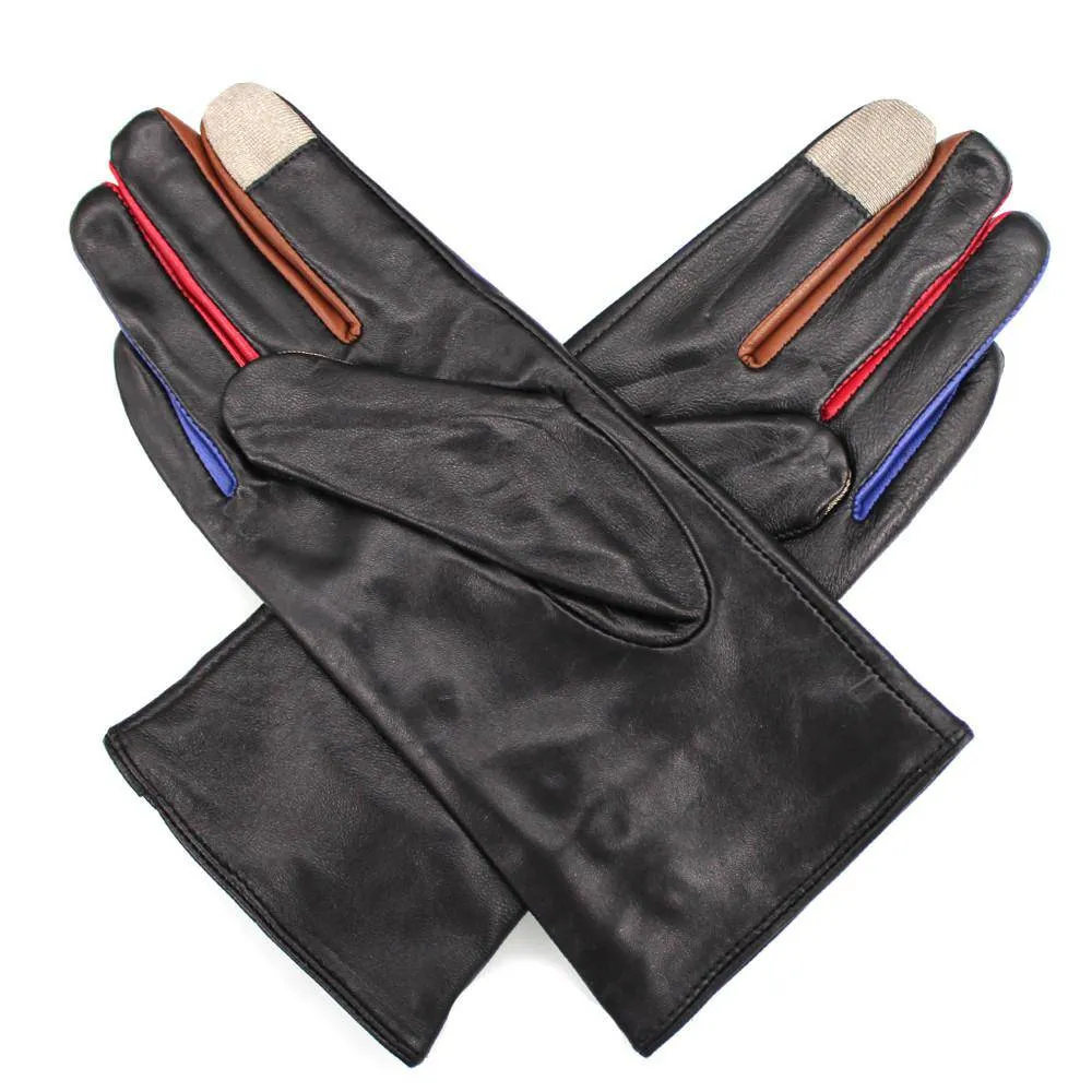 Leather Touch Screen Glove-Black