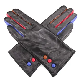 Leather Touch Screen Glove-Black