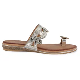 Lunar JLH265 SL Lynn Silver Toe Loop Sandal