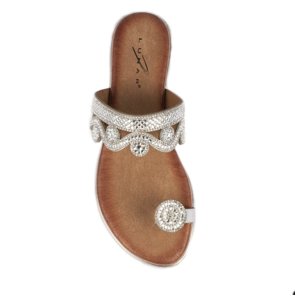 Lunar JLH265 SL Lynn Silver Toe Loop Sandal