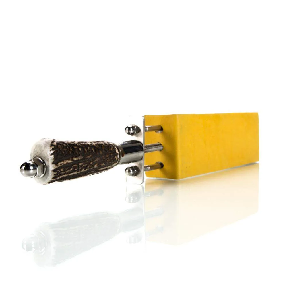 Mastro Livi Ram's Horn Damascus Straight Razor & Paddle Strop